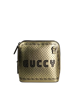 Mini Gucci Crossbody, Leather, Golden, 511189, DB, 4